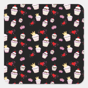 Kawaii Cupcakes Pattern accessories Square Sticker
