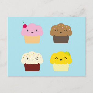 Kawaii Cupcakes Postcard