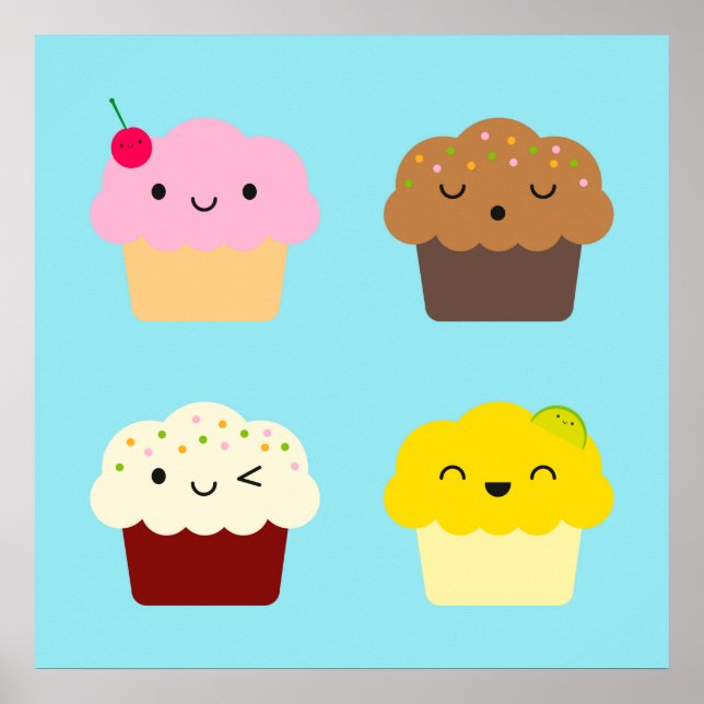 Kawaii Cupcakes Poster (Front)