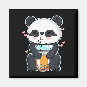Kawaii Cute Anime Panda Boba Bubble Tea Otaku Men  Magnet