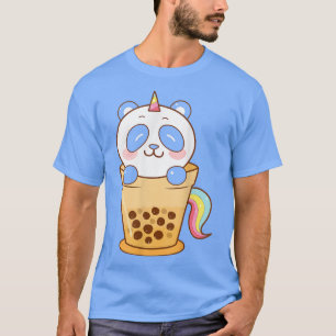 Kawaii Cute Anime Panda Boba Bubble Tea Otaku Men T-Shirt