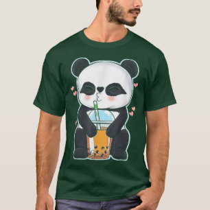 Kawaii Cute Anime Panda Boba Bubble Tea Otaku Men  T-Shirt