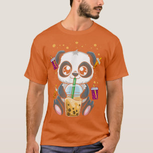Kawaii Cute Anime Panda Boba Bubble Tea Otaku Men T-Shirt
