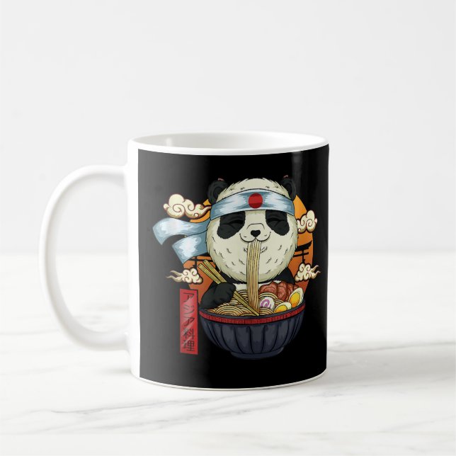 Kawaii Cute Anime Panda Otaku Japanese Ramen Noodl Coffee Mug (Left)