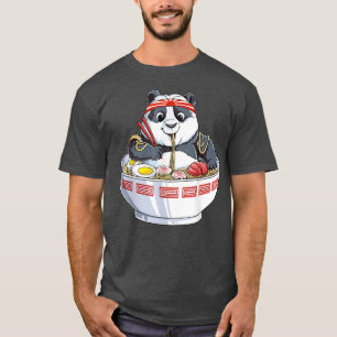 Kawaii Cute Anime Panda Otaku Japanese Ramen Noodl T-Shirt