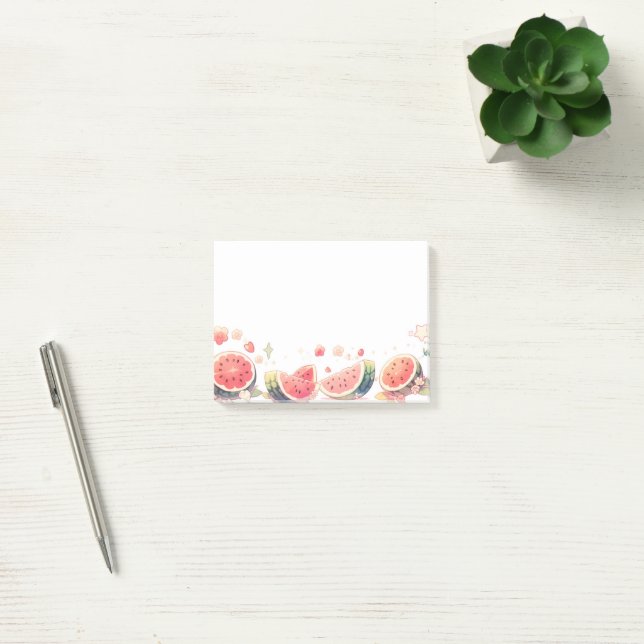 Kawaii, Cute, Anime Watermelon Design Post-it Notes (Office)