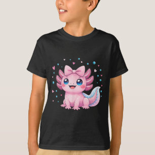 Kawaii Cute Axolotl Coquette Bow Women Girls Kids T-Shirt