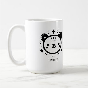 Kawaii cute Bear Face - Kawaii Minimalist Line Art Coffee Mug