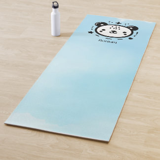 Kawaii cute Bear Face - Kawaii Minimalist Line Art Yoga Mat