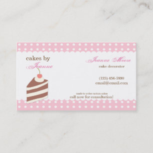 Kawaii CUTE Cake Bakery Business Card