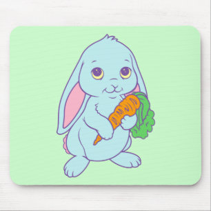 Kawaii Cute Cartoon Bunny Rabbit Carrot Mouse Mat