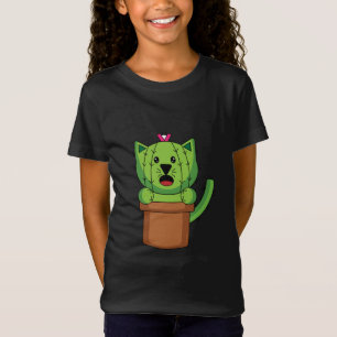 Kawaii Cute Cat Cactus Plant Pet T-Shirt