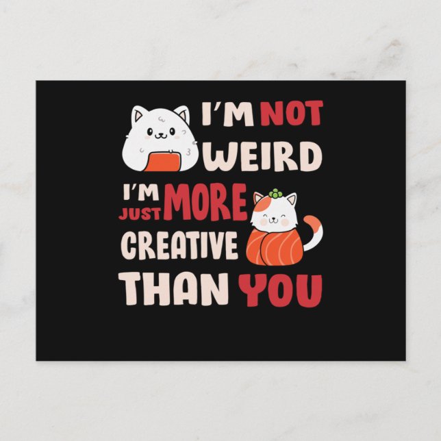 Kawaii cute Cat Design With Inspiration Quote Postcard (Front)