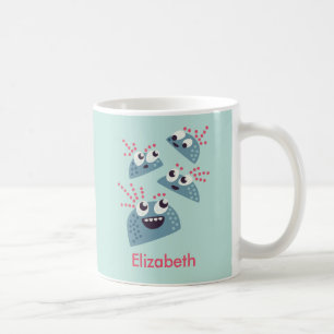 Kawaii cute characters kids name coffee mug