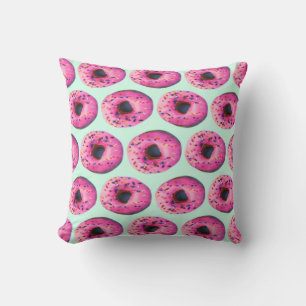 kawaii cute chic girly pattern mint and pink dough cushion