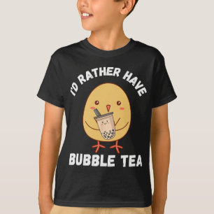 Kawaii Cute Chicken Bubble Tea Japanese Anime Bo T-Shirt