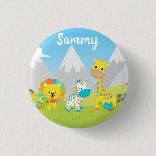 Kawaii Cute Colourful Animal Friends Kids Nursery 3 Cm Round Badge