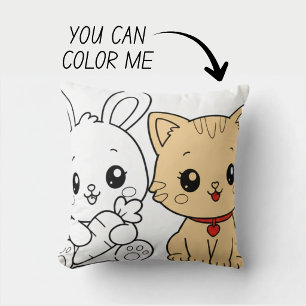 Kawaii Cute Colouring Book Pillow