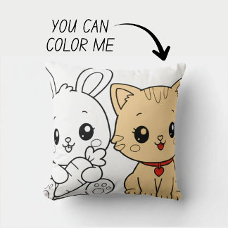 Kawaii Cute Colouring Book Pillow