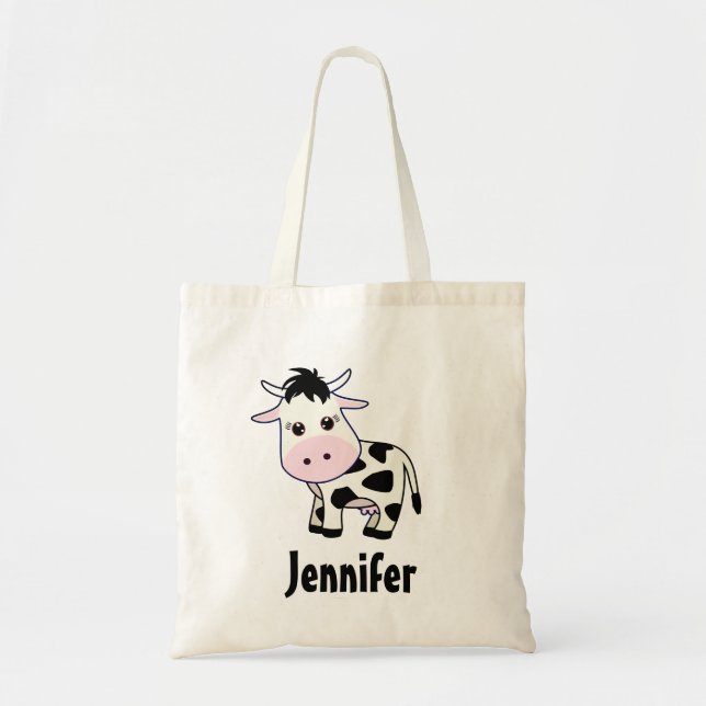 Kawaii (Cute) Cow Tote Bag (Front)