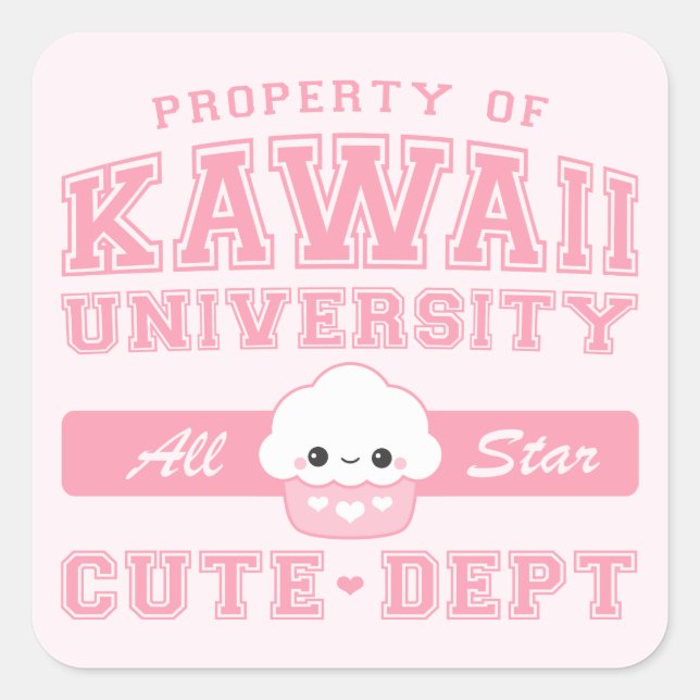 Kawaii Cute Dept Square Sticker (Front)