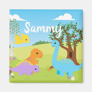 Kawaii Cute Dinosaur Friends Kids Nursery Magnet