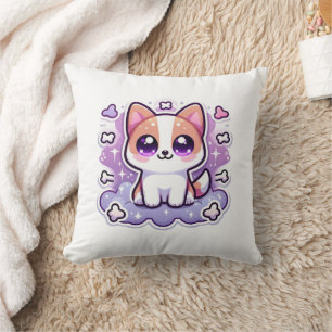 Kawaii Cute Dog Adorable Cartoon Dog With Big Eyes Cushion