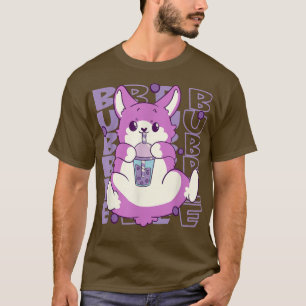 Kawaii cute dog drinks bubble milk corgi drinking T-Shirt