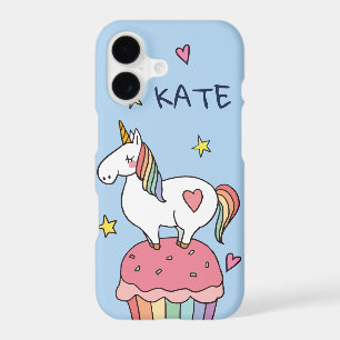 Kawaii Cute Doodle Rainbow Unicorn and Stars.