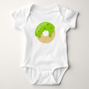 Kawaii Cute Doughnut Green Shamrock Frosting St Pa Baby Bodysuit