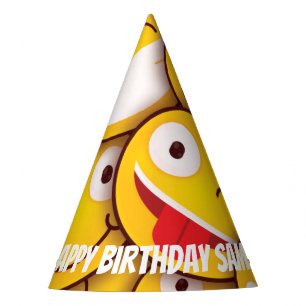 Kawaii Cute Emoji Emoticon Birthday. Party Hat