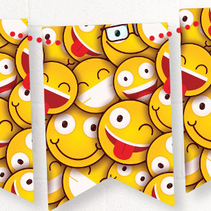 Kawaii Cute Emoji Emoticon. Bunting