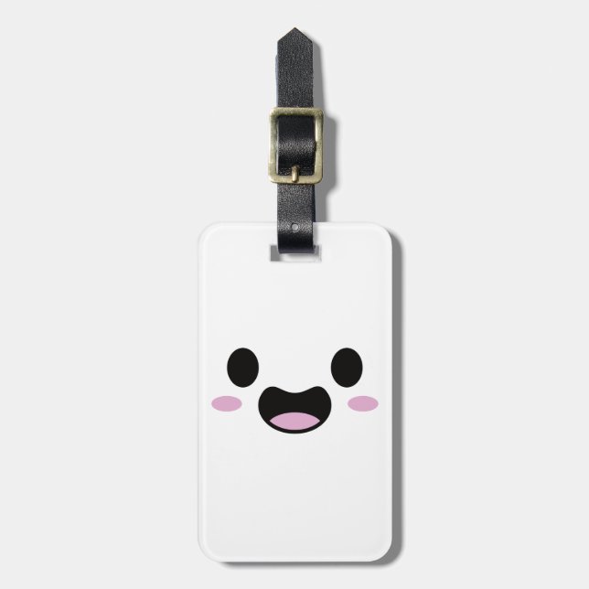 Kawaii Cute Face Luggage Tag (Front Vertical)