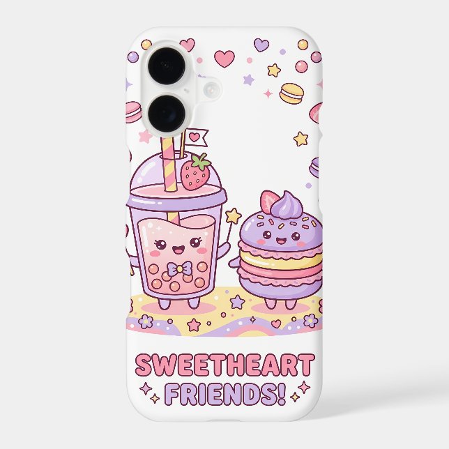 Kawaii cute food character phone case design,  (Back)