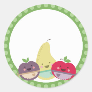 kawaii cute fruit baking bakery gift tag stickers