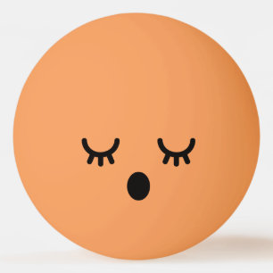 Kawaii Cute Funny Face. Emoji. Emoticon. Ping Pong Ball