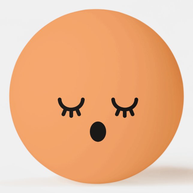 Kawaii Cute Funny Face. Emoji. Emoticon. Ping Pong Ball (Back)