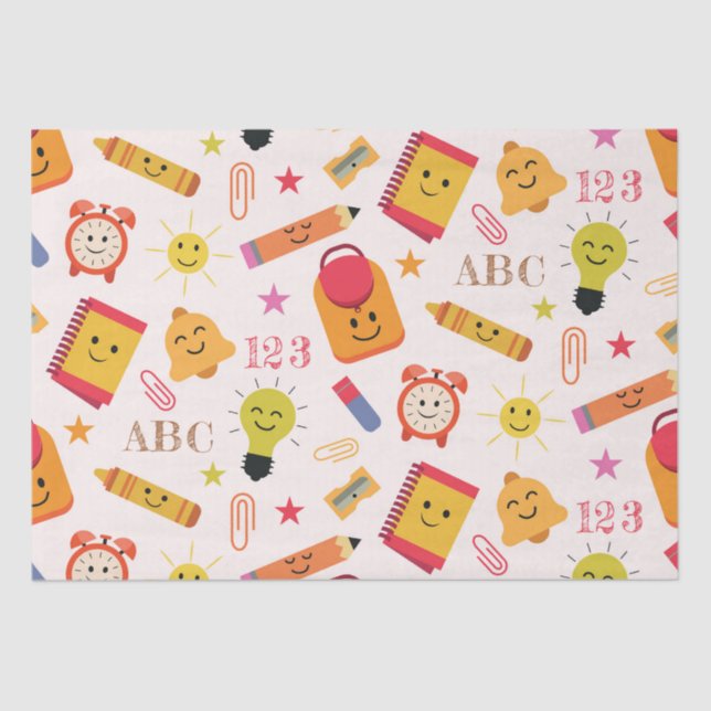 Kawaii Cute Funny School Supplies  Tissue Paper (Front)