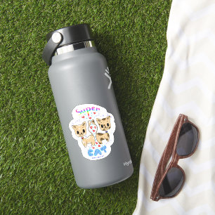 Kawaii Cute Funny Super Cat Custom cut vinyl 