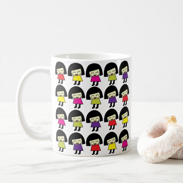 Kawaii Cute Girls Kawaii Coffee Mug (With Donut)
