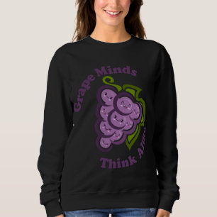 Kawaii Cute Grape Minds Think Alike Funny Fruit Fo Sweatshirt