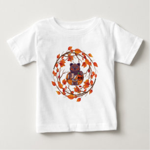 Kawaii Cute Japanese Cat Autumn Halloween Baby T-Shirt