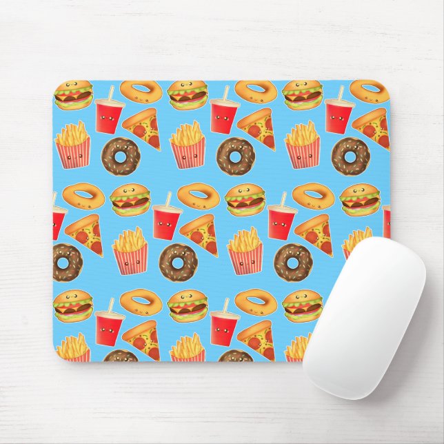 Kawaii Cute Junk Food  Mouse Mat (With Mouse)