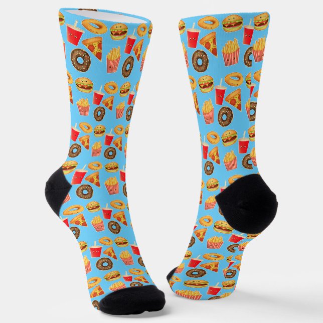 Kawaii Cute Junk Food  Socks (Angled)