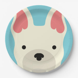 Kawaii Cute Little Puppy Dog. Paper Plate