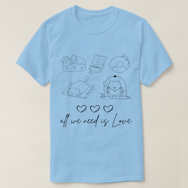 kawaii cute Love  T-Shirt (Design Front)