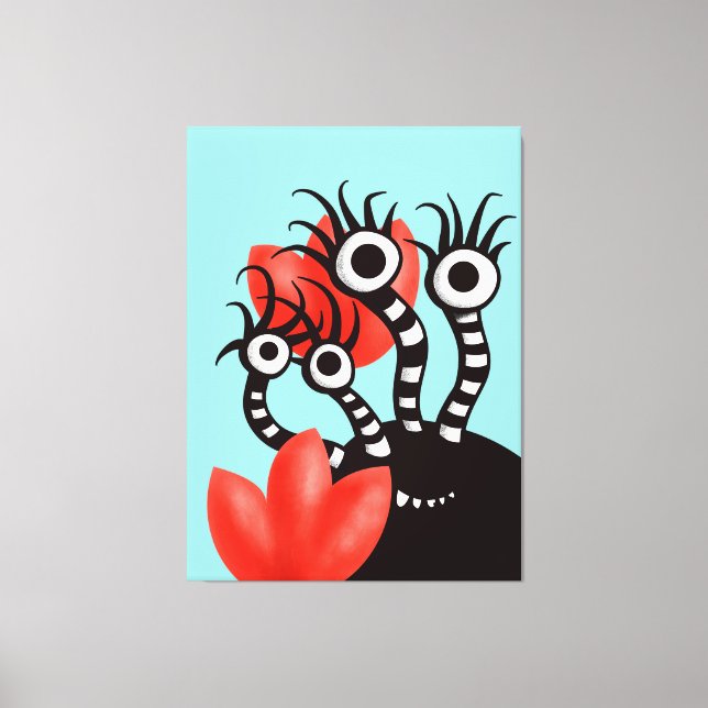 Kawaii Cute Monster Kids Canvas Print (Front)