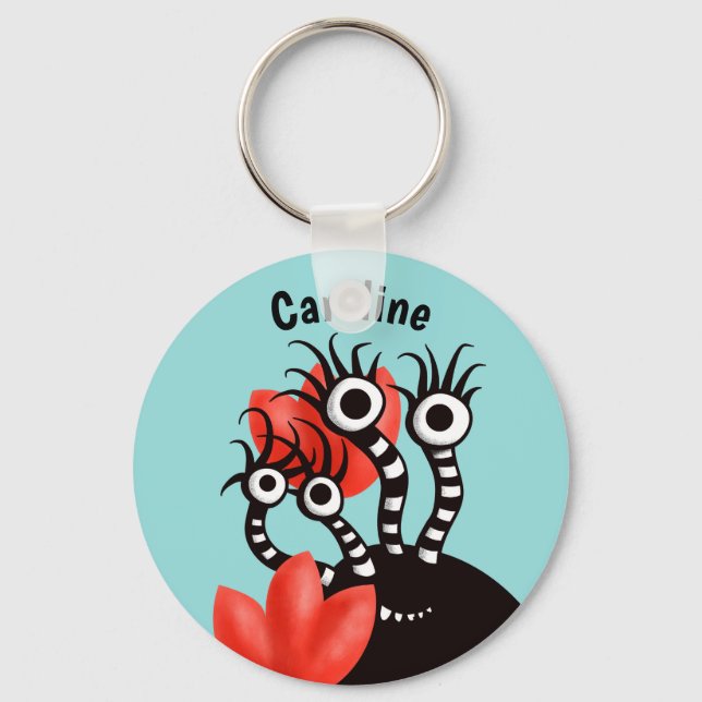 Kawaii Cute Monster Kids Key Ring (Front)