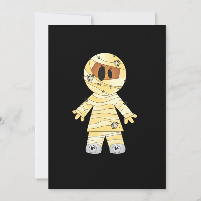 Kawaii Cute Mummy Halloween Card (Front)