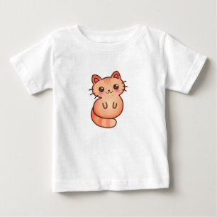 Kawaii Cute Orange Cat Illustration Baby T-Shirt